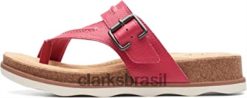 Clarks mulheres Clarks de couro fúcsia feminino brynn madi sandália plana RJZRN2760 couro fúcsia