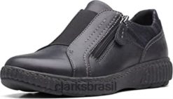 Clarks mulheres Clarks de couro preto feminino caroline cove oxford RJZRN107 couro preto