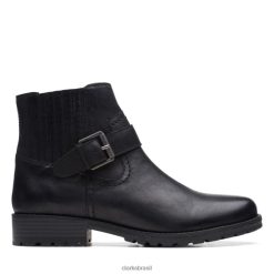 Clarks mulheres Clarks de couro preto RJZRN6219 couro preto