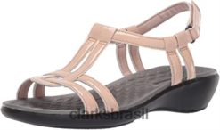 Clarks mulheres Clarks Dusty Pink Sintético Patente Feminina Sonar Aster Sandália RJZRN2793 patente sintética rosa empoeirada