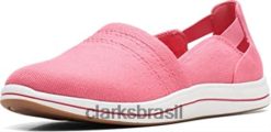 Clarks mulheres Clarks em lona coral brilhante, mocassim feminino Breeze RJZRN2688
