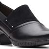 Clarks mulheres Clarks Emily Step Loafer feminino de couro preto RJZRN58