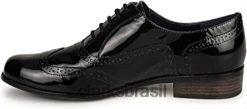 Clarks mulheres Clarks Hamble Oak sapato derby feminino com cadarço preto RJZRN657