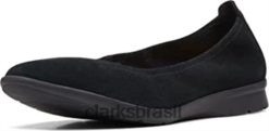 Clarks mulheres Clarks Jenette Facile Ballet Feminino Camurça Preta RJZRN10