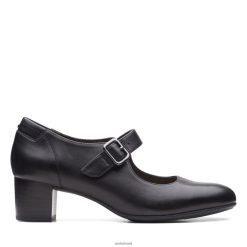 Clarks mulheres Clarks Linnae Walk Couro Preto RJZRN3170 couro preto