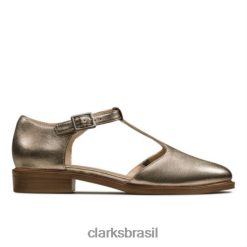 Clarks mulheres clarks metálicos taylor palm stone RJZRN4030 pedra metálica