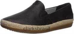 Clarks mulheres Clarks mocassim feminino de couro preto danelly iris RJZRN137 couro preto