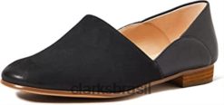 Clarks mulheres clarks mocassim feminino pure tone preto liso RJZRN2066 combinado preto combinado preto