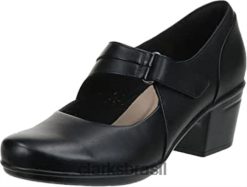 Clarks mulheres Clarks preto feminino emslie lulpump RJZRN384 preto