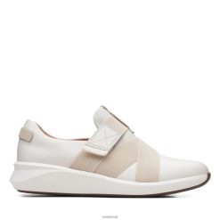 Clarks mulheres Clarks pulseira de couro branco un rio RJZRN3225 couro branco
