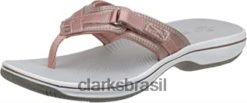 Clarks mulheres Clarks Rose Gold Feminino Brisa Mar Chinelo RJZRN2065 Rosa ouro