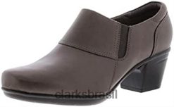 Clarks mulheres Clarks tamancos femininos em tecido emslie com biqueira fechada cinza RJZRN2