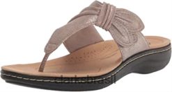 Clarks mulheres clarks taupe metálico sintético feminino laurieann rae sandália plana RJZRN424
