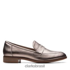 Clarks mulheres clarks trish ouro rosa metálico RJZRN3946 ouro metálico