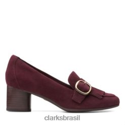 Clarks mulheres clarks un cosmo go camurça bordô RJZRN4027 camurça bordô
