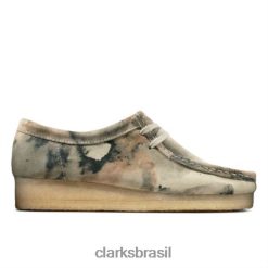 Clarks mulheres clarks wallabee camuflado branco RJZRN3962 camuflagem branca