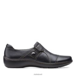 Clarks mulheres cora papoula preta caída RJZRN6303 preto caído