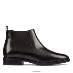 Clarks mulheres couro preto clarks ria chelsea couro preto RJZRN6496 couro preto