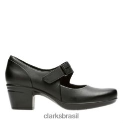 Clarks mulheres emslie lulin couro preto clarks RJZRN3982 couro preto