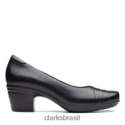 Clarks mulheres emslie mae clarks couro preto RJZRN3983 couro preto
