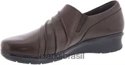 Clarks mulheres esperança feminina roxanne loafer clarks couro marrom RJZRN237