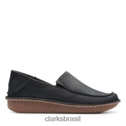 Clarks mulheres fun ny go clarks couro preto RJZRN4037 couro preto