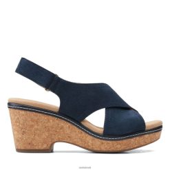 Clarks mulheres giselle cove camurça clarks azul marinho RJZRN3326 camurça azul marinho