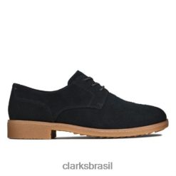 Clarks mulheres griff lane camurça preta clarks RJZRN3902 Camurça preta