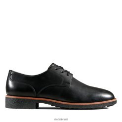 Clarks mulheres griff lane de couro preto RJZRN5068 couro preto