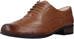 Clarks mulheres hamble oak derbys clarks feminino RJZRN95 Bronzeado escuro