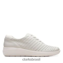 Clarks mulheres kayleigh aster branco couro clarks RJZRN3870 couro branco