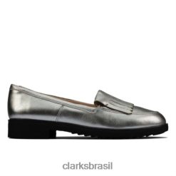 Clarks mulheres kilt clarks metálico prateado RJZRN3987 prata metálico