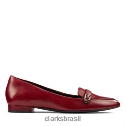 Clarks mulheres laina 15 fivela clarks couro vinho RJZRN3917 couro vinho