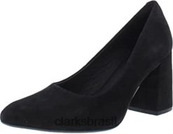 Clarks mulheres laina 85 court pump clarks feminino camurça preta RJZRN15 Camurça preta