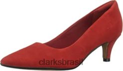 Clarks mulheres linvale jerica scarpin feminino vermelho RJZRN932 vermelho