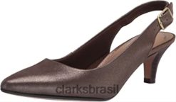 Clarks mulheres linvale sondra pump clarks feminino de couro metálico RJZRN2916 couro metálico