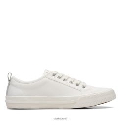 Clarks mulheres lona branca clarks roxby renda tela branca RJZRN6555 tela branca