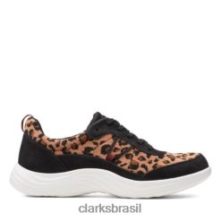 Clarks mulheres lulu walk clarks preto/marrom RJZRN3925 preto/castanho