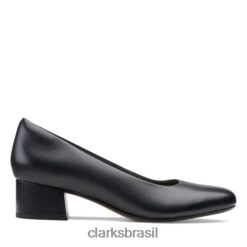 Clarks mulheres marilyn leah clark couro preto RJZRN3967 couro preto
