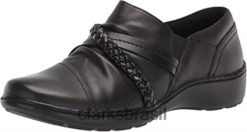 Clarks mulheres Mocassim Clarks Feminino Cora Brace Couro Preto RJZRN803 couro preto