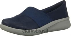 Clarks mulheres mocassim feminino sillian 20 moon clarks azul marinho sintético RJZRN1765