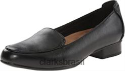 Clarks mulheres mocassins femininos Keesha Luca com bico fechado Clarks couro preto RJZRN2981 couro preto