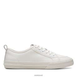 Clarks mulheres off white couro roxby rendas off white couro clarks RJZRN5164 couro branco