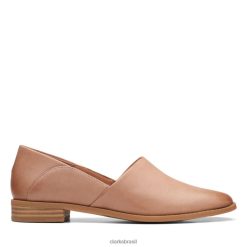 Clarks mulheres puro belle couro praliné couro praliné clarks RJZRN5982 couro praliné