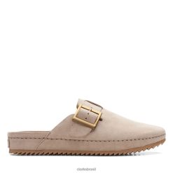 Clarks mulheres sand camurça brookleigh mule areia camurça clarks RJZRN5188 camurça de areia