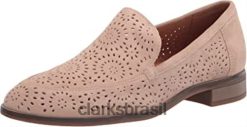 Clarks mulheres Sand Suede Clarks Trish Rose Loafer Feminino RJZRN1291 camurça de areia