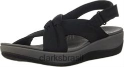 Clarks mulheres sandália arla belle feminina clarks preta têxtil RJZRN1301 têxtil preto