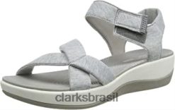 Clarks mulheres sandália arla gracie feminina clarks cinza têxtil RJZRN1949 têxtil cinza