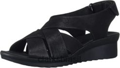 Clarks mulheres sandália caddell jena cunha feminina clarks preta RJZRN2918 preto
