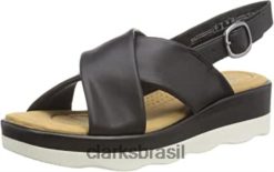 Clarks mulheres sandália clara cove feminina clarks preta RJZRN317 preto